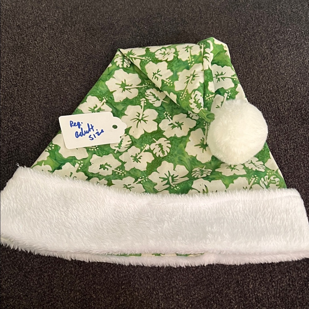 Hawaiian Santa Christmas hat , reg ladies head size
